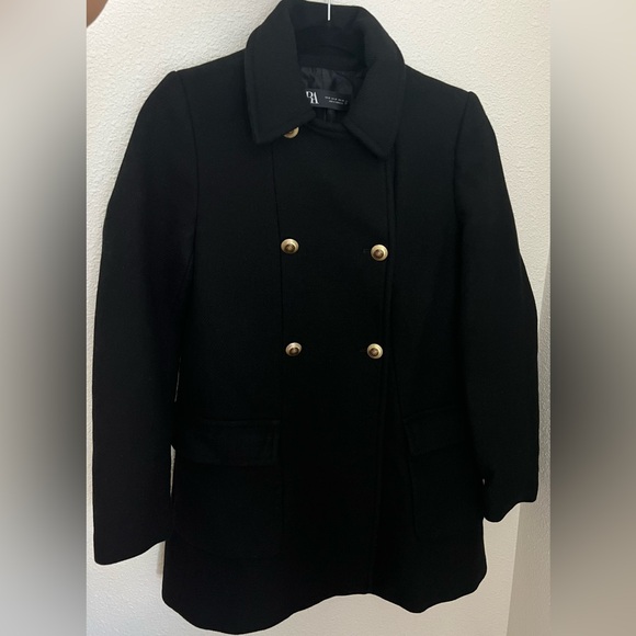 Zara black wool blend coat (pre owned) size XS - Picture 6 of 10